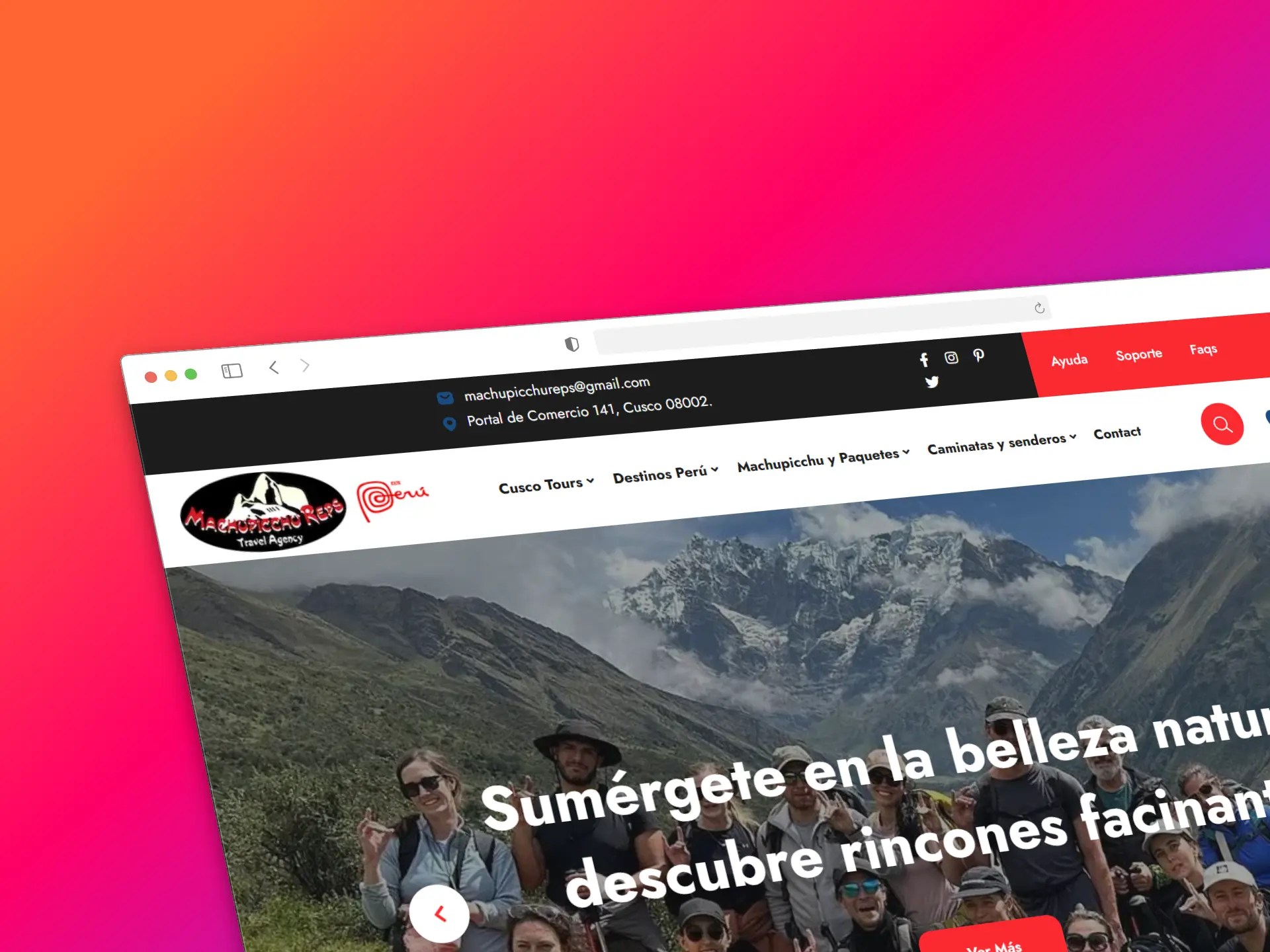 Portal de turismo y reservas Machu Picchu Reps